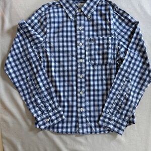 Men’s Abercrombie & Fitch Navy and White Plaid Shirt Size Small